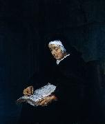 Gabriel Metsu Old Woman Meditating. oil painting reproduction